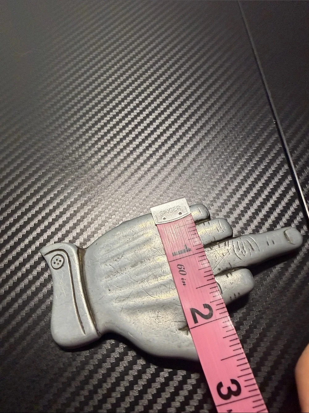 🖕 Vintage 60s MBCI Middle Finger Hand Belt Buckle Pewter Tone
